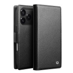 QIALINO Magnetyczne Eleganckie Skórzane Etui do iPhone 17 Pro Max czarne