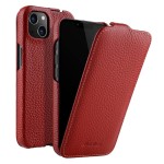 MELKCO MagSafe Skórzane Etui Pionowe do iPhone 13 mini czerwone