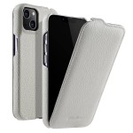 MELKCO MagSafe Skórzane Etui Pionowe do iPhone 13 mini białe