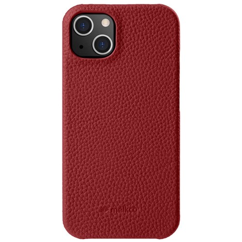 MELKCO Skórzane Etui Obudowa do iPhone 13 mini czerwone