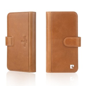 Skórzane Etui Portfel PIERRE CARDIN iPhone X brązowe