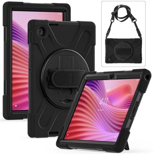 Pancerne Etui z Uchwytem i Paskiem do Lenovo Tab 10.1 2025 czarne