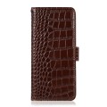Eleganckie Skórzane Etui Pokrowiec do iPhone 17 Pro brązowe