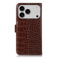 Eleganckie Skórzane Etui Pokrowiec do iPhone 17 Pro brązowe