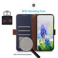 Skórzane Etui Pokrowiec RFID do iPhone 17 Pro Max granatowy