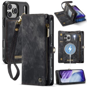 Czarne Etui CaseMe Pokrowiec Portfel do iPhone 17 Pro