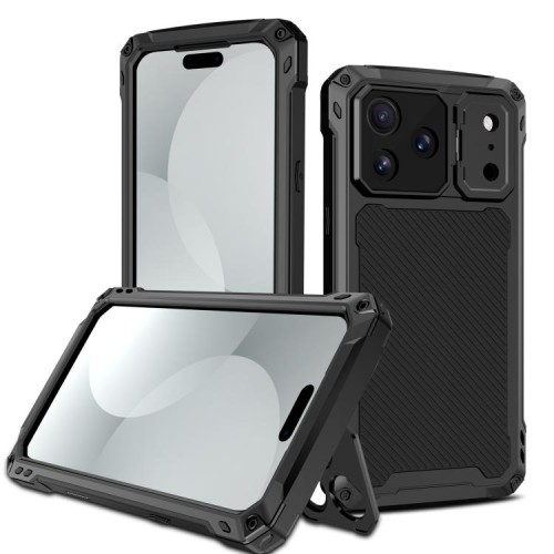 Mocne Pancerne Etui Antywstrząsowe do iPhone 17 Pro czarne