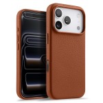 MELKCO Skórzane Etui Obudowa MagSafe do iPhone 17 Pro brązowe
