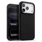 MELKCO Skórzane Etui Obudowa MagSafe do iPhone 17 Pro czarne