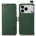 Skórzane Etui Pokrowiec RFID do iPhone 17 Pro zielony