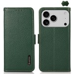 Skórzane Etui Pokrowiec RFID do iPhone 17 Pro zielony