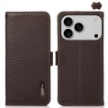 Skórzane Etui Pokrowiec RFID do iPhone 17 Pro Max brązowy