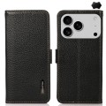 Skórzane Etui Pokrowiec RFID do iPhone 17 Pro czarny