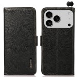 Skórzane Etui Pokrowiec RFID do iPhone 17 Pro czarny