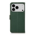 Skórzane Etui Pokrowiec RFID do iPhone 17 Pro zielony