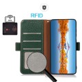 Skórzane Etui Pokrowiec RFID do iPhone 17 Pro zielony