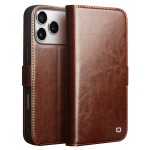 QIALINO Eleganckie Skórzane Etui Pokrowiec do iPhone 17 Pro brązowe 