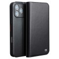 QIALINO Eleganckie Matowe Skórzane Etui do iPhone 17 Pro czarne