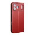 QIALINO Eleganckie Matowe Skórzane Etui do iPhone 17 Pro czerwone