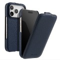 MELKCO MagSafe Skórzane Etui Pionowe do iPhone 17 Pro granatowe