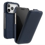 MELKCO MagSafe Skórzane Etui Pionowe do iPhone 17 Pro granatowe