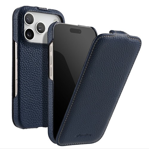 MELKCO MagSafe Skórzane Etui Pionowe do iPhone 17 Pro granatowe