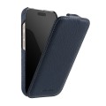 MELKCO MagSafe Skórzane Etui Pionowe do iPhone 17 Pro granatowe