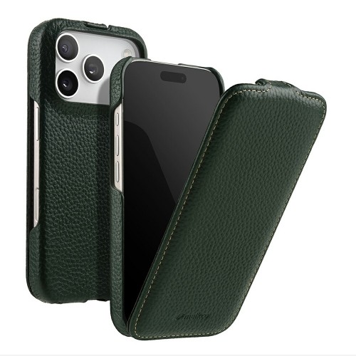 MELKCO MagSafe Skórzane Etui Pionowe do iPhone 17 Pro zielone