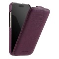 MELKCO MagSafe Skórzane Etui Pionowe do iPhone 17 Pro fioletowe