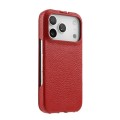 MELKCO MagSafe Skórzane Etui Pionowe do iPhone 17 Pro czerwone