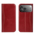 Skórzane Etui Pokrowiec Fierre Shann do iPhone 17 Pro czerwony