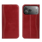 Skórzane Etui Pokrowiec Fierre Shann do iPhone 17 Pro czerwony