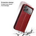 Skórzane Etui Pokrowiec Fierre Shann do iPhone 17 Pro czerwony