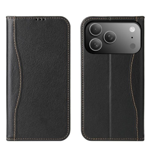 Skórzane Etui Pokrowiec Fierre Shann do iPhone 17 Pro czarny