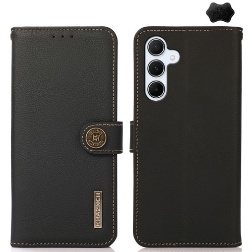 Skórzane Etui Pokrowiec KHAZNEH FRID do Samsung Galaxy A55 5G czarny