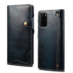 Denior Skórzane Etui Pokrowiec do Samsung Galaxy Note 20 Ultra niebieskie