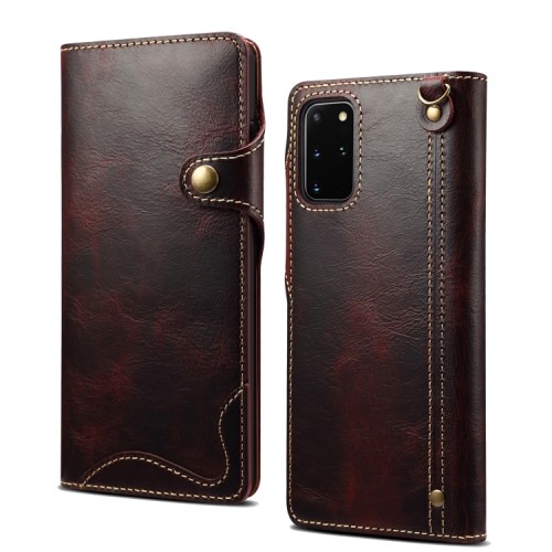 Denior Skórzane Etui Pokrowiec do Samsung Galaxy Note 20 Ultra bordowe