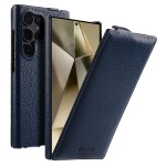 MELKCO Skórzane Etui z Klapką do Samsung Galaxy S25 Ultra granatowe
