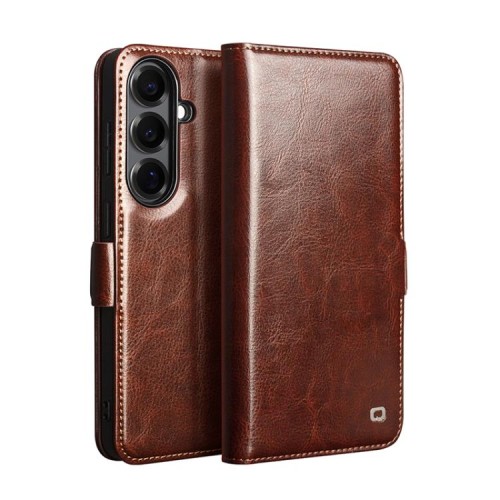 QIALINO Eleganckie Skórzane Etui do Samsung Galaxy S26 brązowe