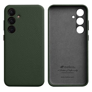 MELKCO Skórzane Etui Plecki Obudowa do Samsung Galaxy S24 zielone