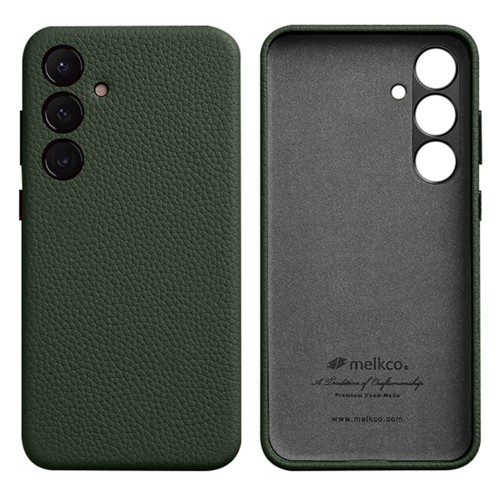 MELKCO Skórzane Etui Plecki Obudowa do Samsung Galaxy S24 zielone