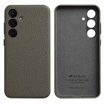 MELKCO Skórzane Etui Plecki Obudowa do Samsung Galaxy S24 szare