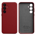 MELKCO Skórzane Etui Plecki Obudowa do Samsung Galaxy S24 czerwone