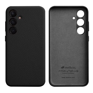 MELKCO Skórzane Etui Plecki Obudowa do Samsung Galaxy S24 czarne
