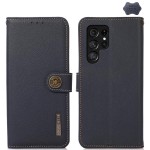 KHAZNEH  Skórzane Etui do Samsung Galaxy S26 Ultra niebieskie