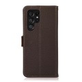 KHAZNEH Skórzane Etui Pokrowiec FRID do Samsung Galaxy S26 Ultra brązowe