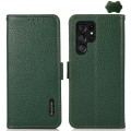 KHAZNEH Skórzane Etui Pokrowiec FRID do Samsung Galaxy S26 Ultra zielone