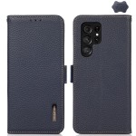KHAZNEH Skórzane Etui Pokrowiec FRID do Samsung Galaxy S26 Ultra granatowe