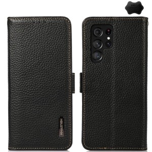 KHAZNEH Skórzane Etui Pokrowiec FRID do Samsung Galaxy S26 Ultra czarne