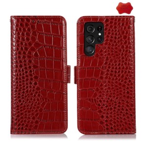 Skórzane Etui Pokrowiec FRID do Samsung Galaxy S26 Ultra czerwone